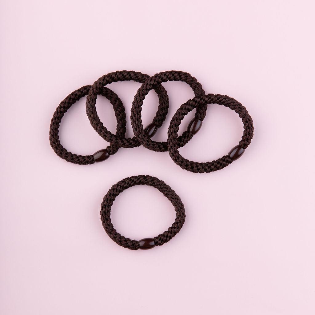 Brown No-Tug Hair Ties (5 Ties) (Backorder - Late August)