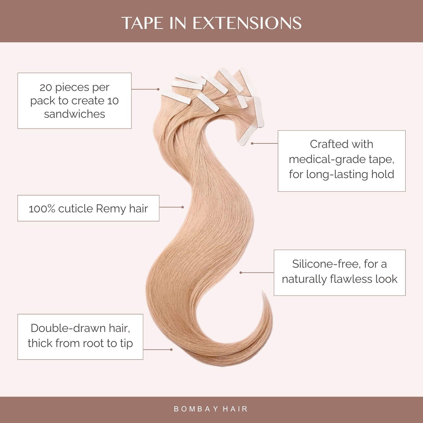 Ombre Cool Brown (#10C) to White Blonde (#60B) Tape (50g)