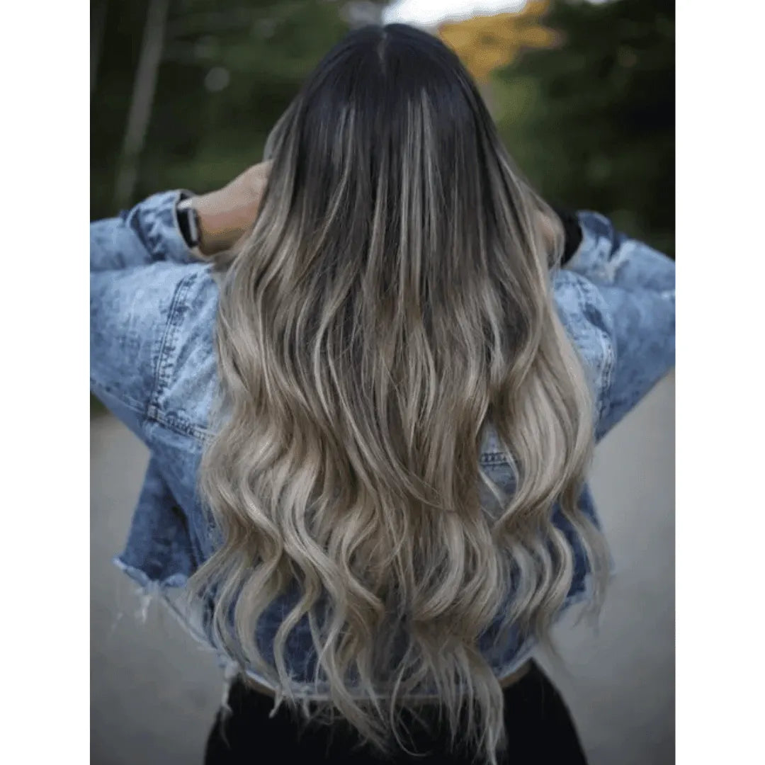 Balayage Dark Brown (#2) to Ash Blonde (#60) 20" Keratin Tip