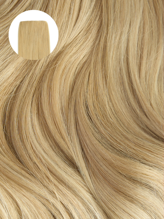 Warm Platinum Blonde Highlights (P18/613) Invisible Clip-ins