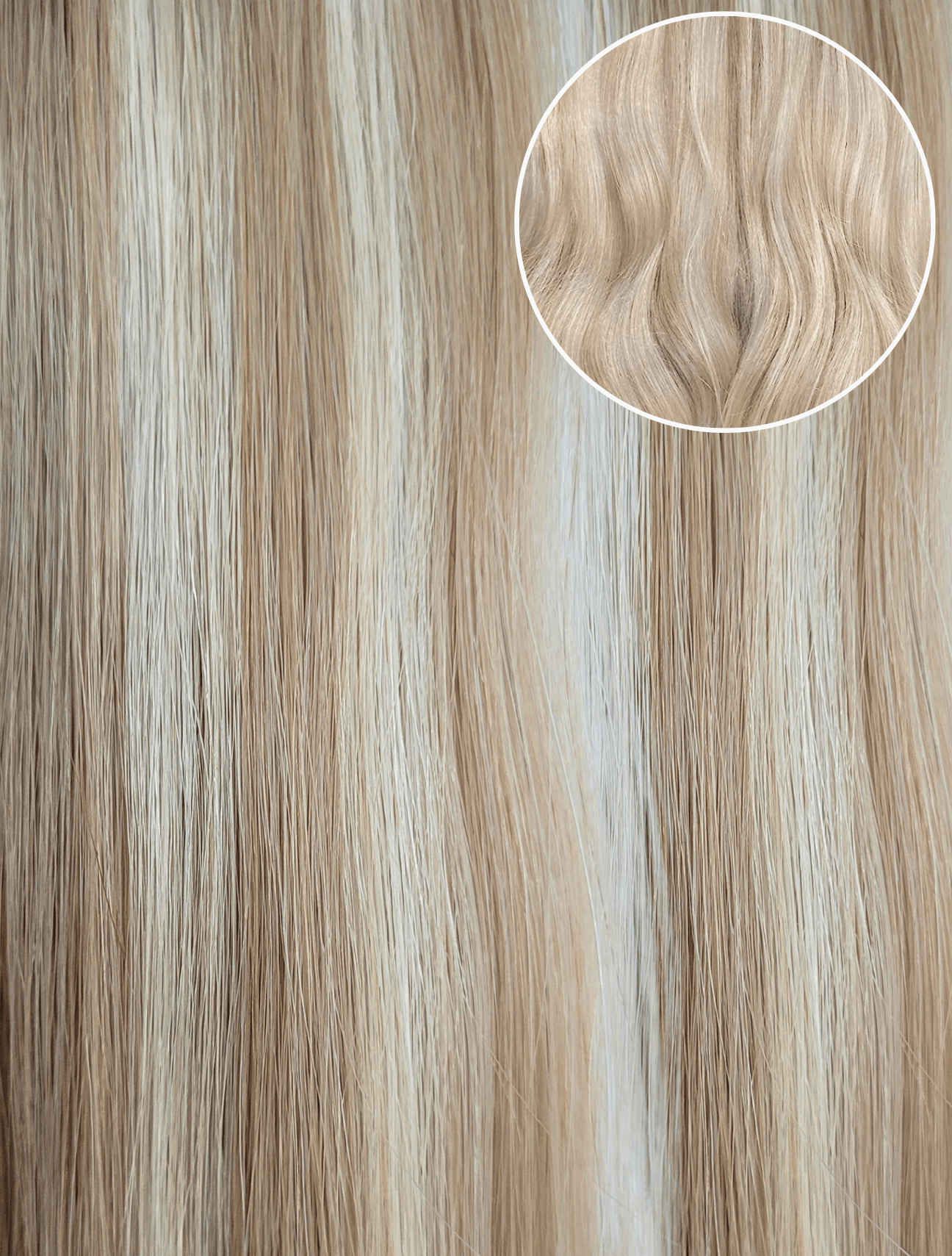 Warm Platinum Blonde Highlights (P18/613) Swatch - BOMBAY HAIR