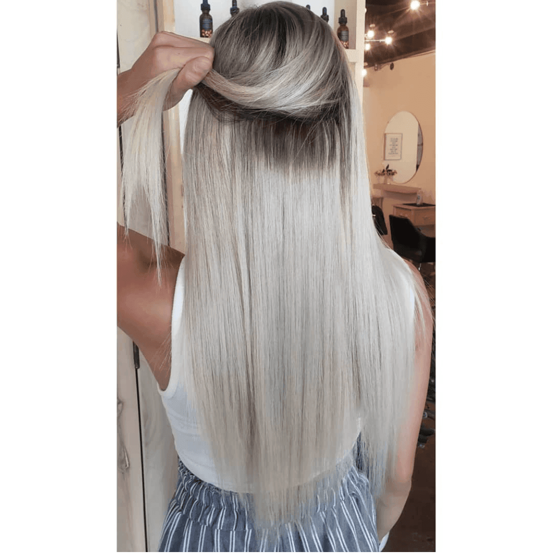 Rooted Espresso (#1C) to White Blonde (#60B) Genius Weft - BOMBAY HAIR