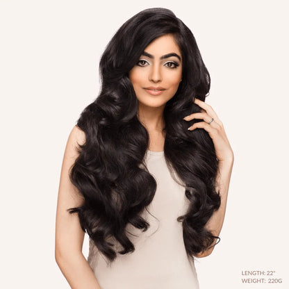 Off Black (1B) 22" 220g - Clip-Ins