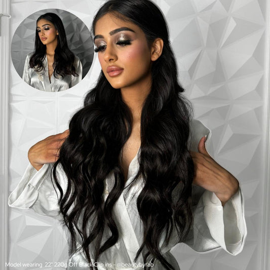 Off Black (1B) 22" 220g - Clip-Ins