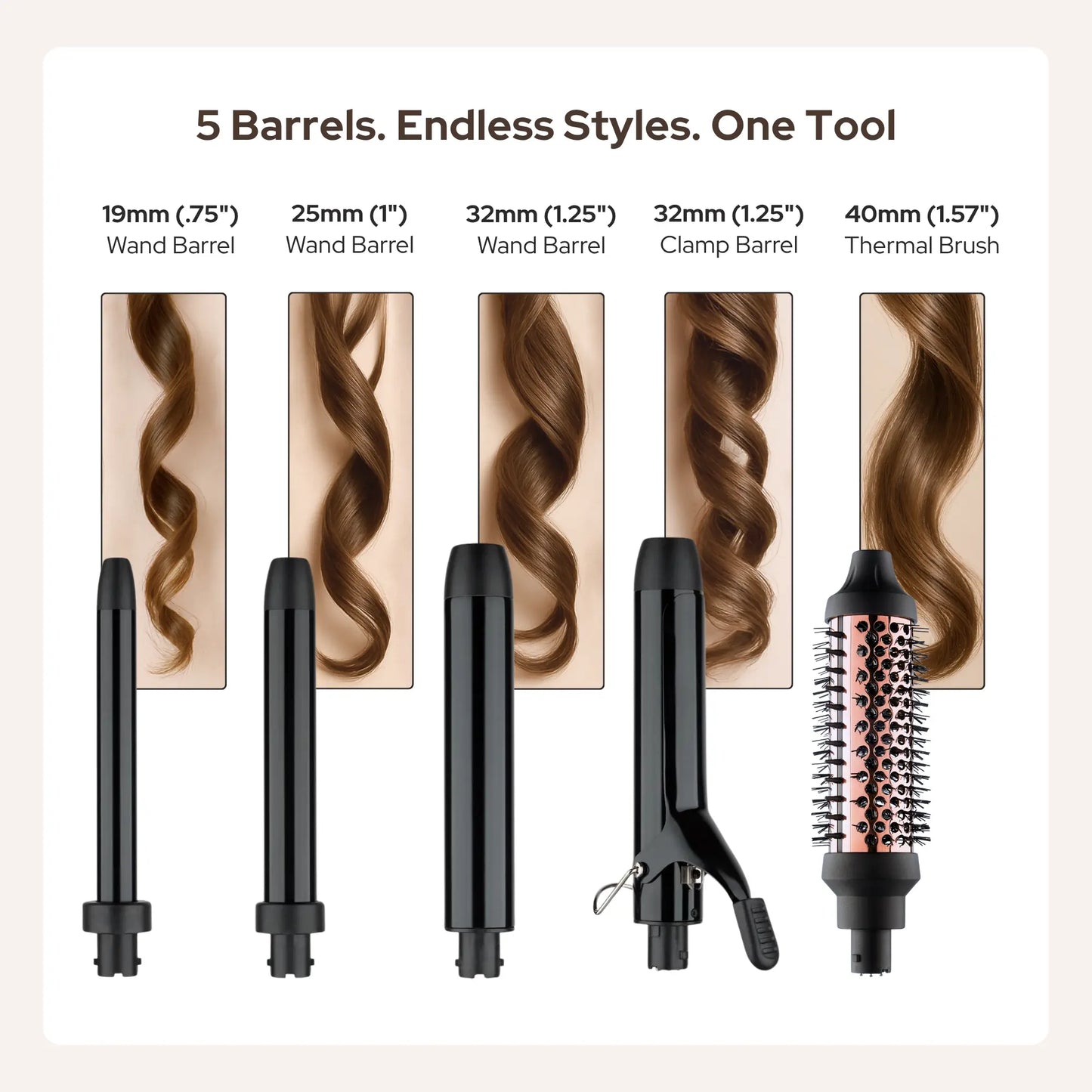 Curling Wand Set - 5 in 1 Curling Wand
