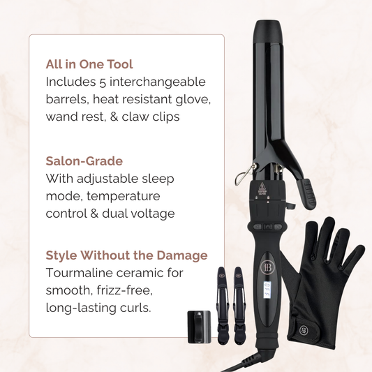 5-in-1 Curling wand set with interchangeable barrels - Bombay Hair