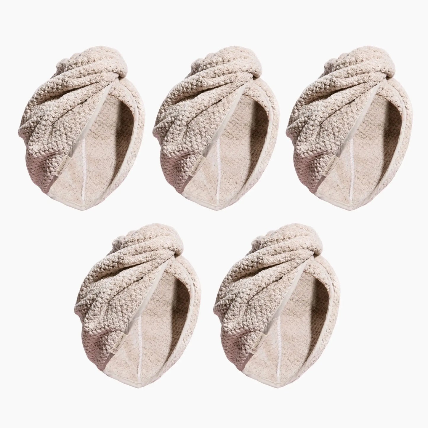 (5 Pack) Hair Drying Towel - Sand