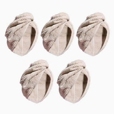 (5 Pack) Hair Drying Towel - Sand