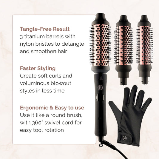 3-in-1 Thermal Round Brush for Blowout - Bombay Hair