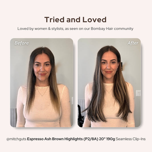 Espresso Ash Brown Highlights (P2/8A) 20" 220g - Clip-Ins