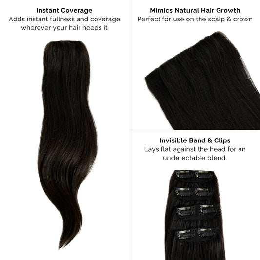 Dark Grey (DG) Invisible Clip-ins