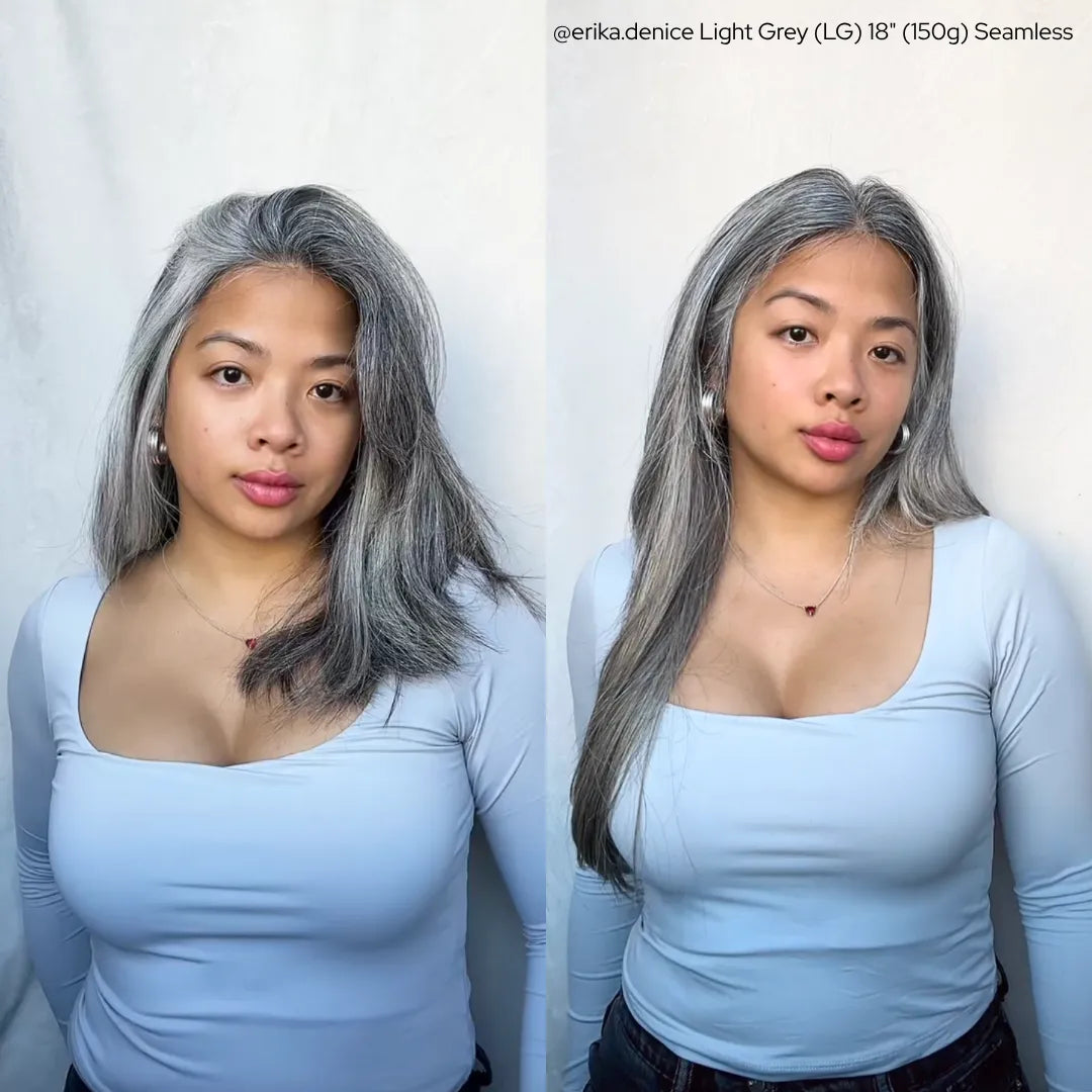 Light Grey (LG) Seamless Clip-Ins