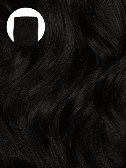 Natural Black (1A) Invisible Clip-Ins