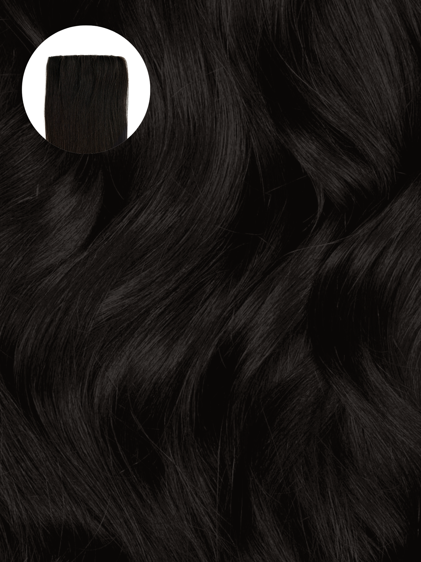 Off Black (1B) Invisible Clip-ins