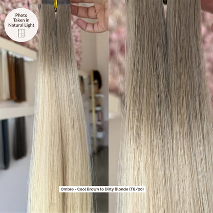 Ombre - Cool Brown to Dirty Blonde (T6/20) Genius Weft 22" 55g