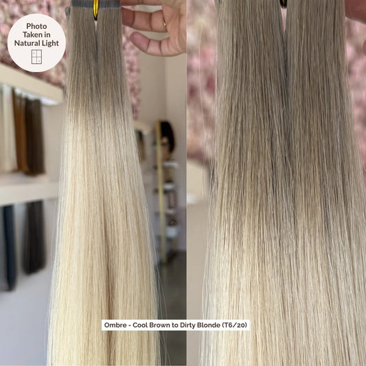 Ombre - Cool Brown to Dirty Blonde (T6/20) Genius Weft 22" 55g
