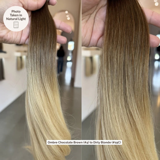Ombre Chocolate Brown (#4) to Dirty Blonde (#19C) Tape (50g)
