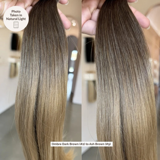 Ombre Dark Brown (#2) to Ash Brown (#9) Tape (50g)