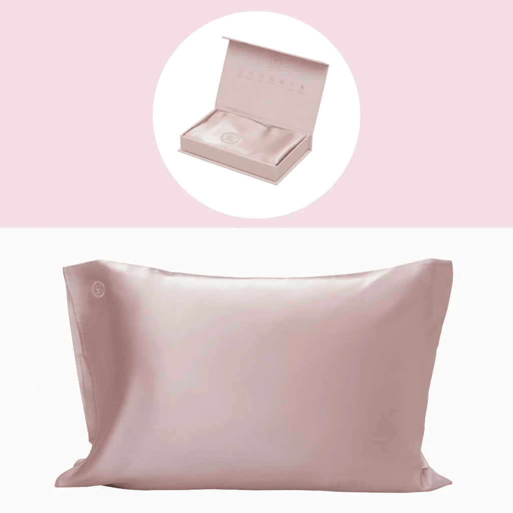 100% Pure Mulberry Silk Pillowcase - Queen (Pink)