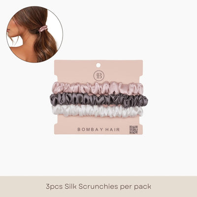 3 Silk Scrunchies (Skinny) - Multi