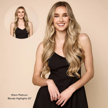 Warm Platinum Blonde Highlights (P18/613) 20" 160g Clip-ins
