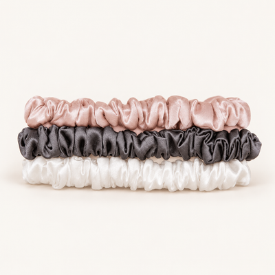 3 Silk Scrunchies (Skinny) - Multi — refreshed product image