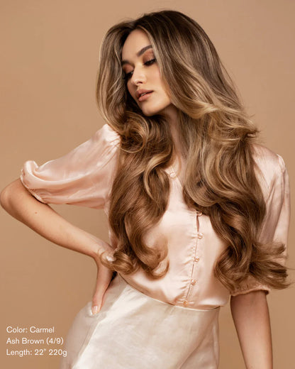 Caramel Ash Blend (4/9) 22" 220g - Clip-Ins