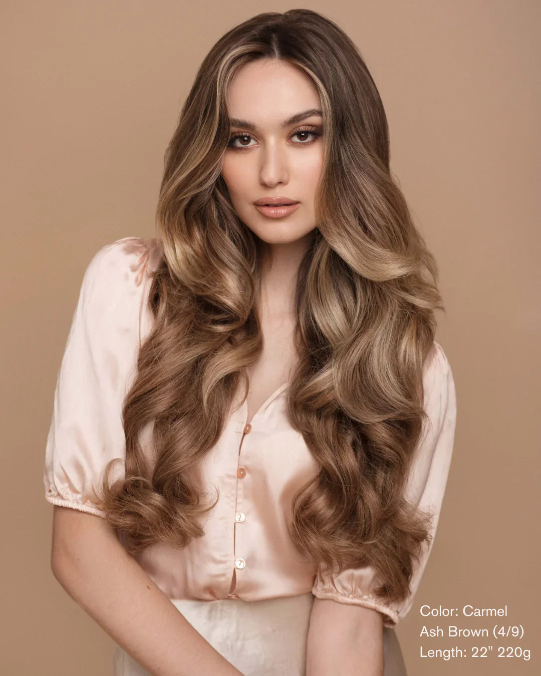 Caramel Ash Blend (4/9) 18" 190g - Clip-Ins