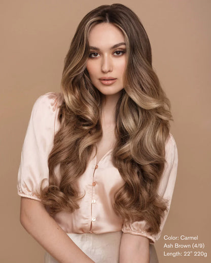 Caramel Ash Blend (4/9) 18" 190g - Clip-Ins