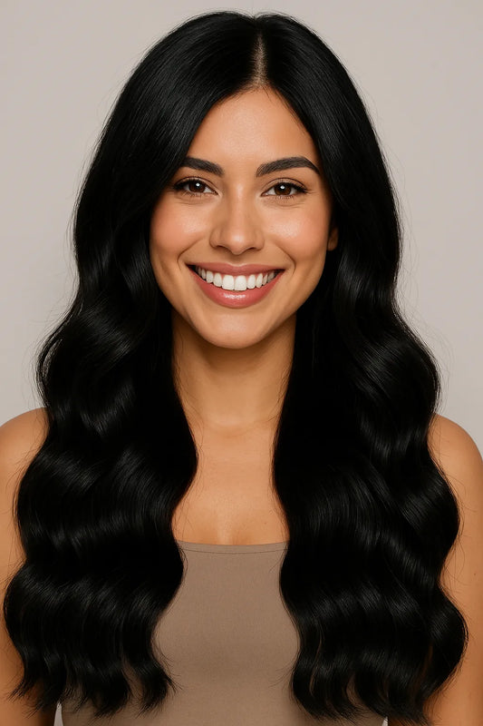 Jet Black (1) 20" Single Weft - Clip-Ins