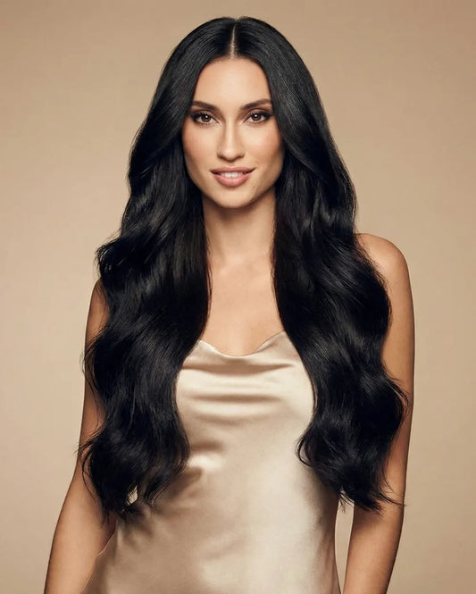 Jet Black (1) 22" 220g - Clip-Ins