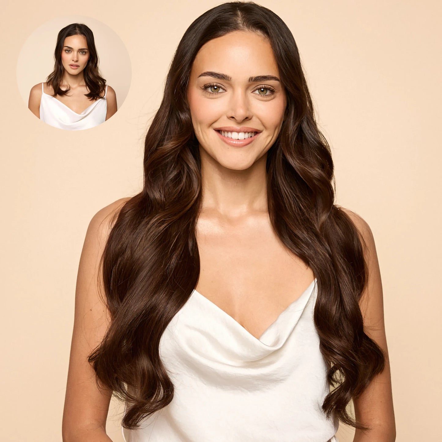 Medium Brown (2B) 22" 220g - Clip-Ins