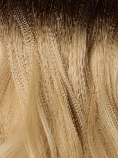 Rooted Dark Brown (#2) to Dirty Blonde (#19C) 100g Weft