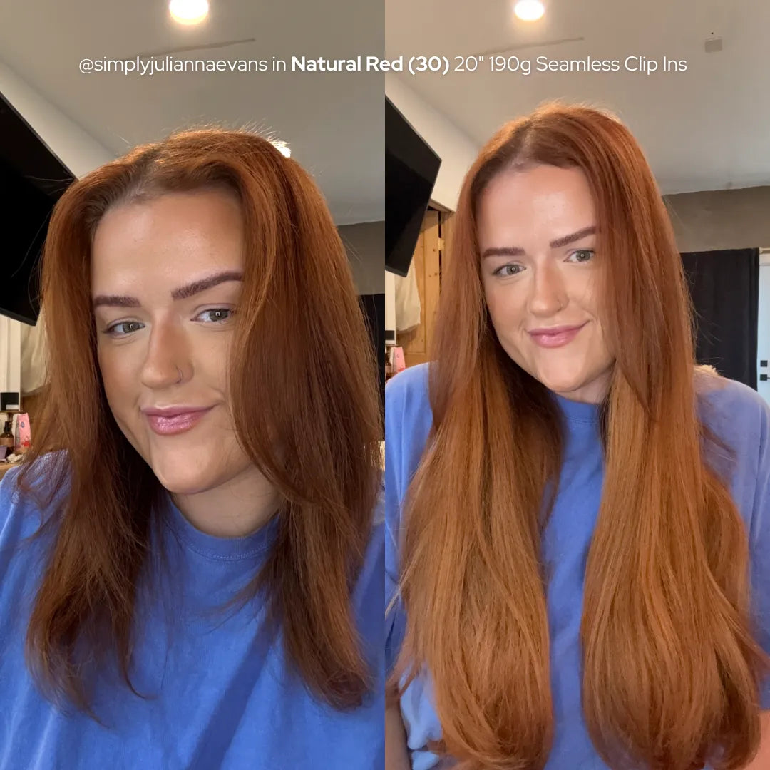 Natural Red (30) 20" 220g - Clip-Ins
